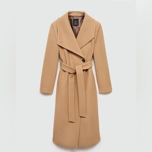 NWOT MANGO MANTECO WOOL COAT WITH BELT